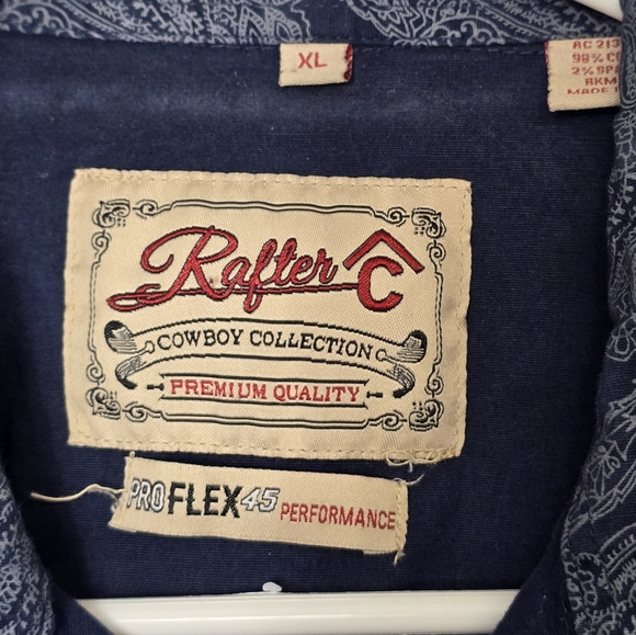 RAFTER C Pro Flex 45 Paisley Pearl Snap Western Shirt XL Cowboy - Picture 3 of 8